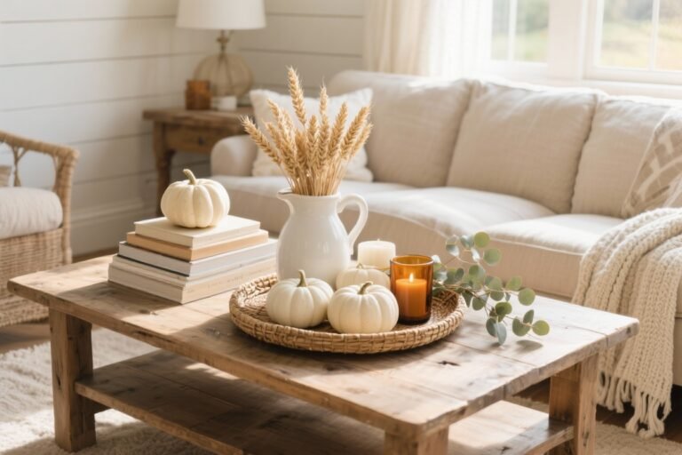 5 Farmhouse-inspired Fall Coffee Table Decor Ideas You’ll Love Right Now