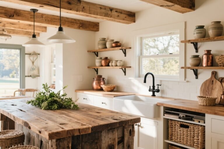 5 Rustic Farmhouse Kitchen Ideas Using Natural Wood Accents You’ll Love