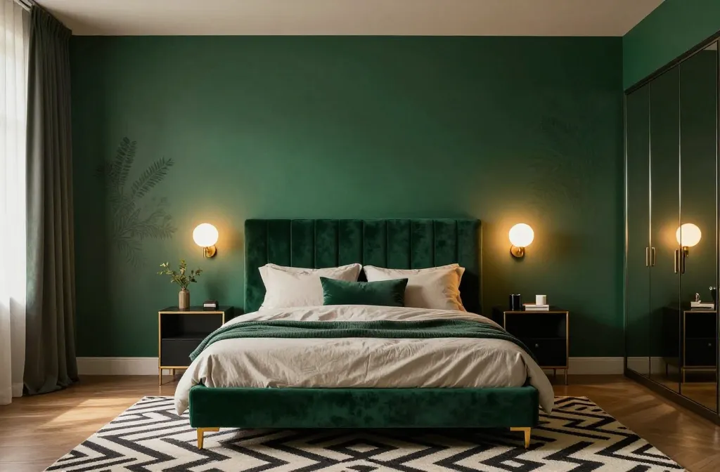 Stunning 10 Emerald Green Bedroom Ideas to Elevate Style