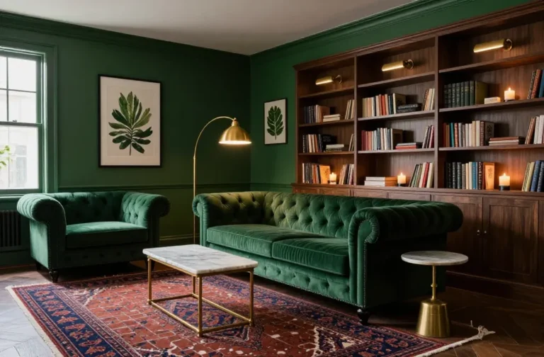 Steal These 10 Dark Green Living Room Ideas for Drama
