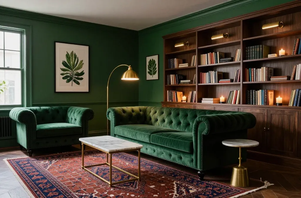 Steal These 10 Dark Green Living Room Ideas for Drama