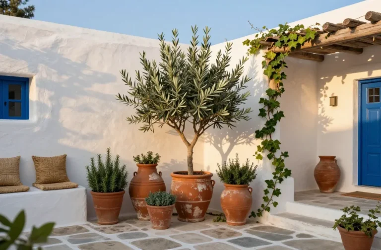 Sunlit Escape with 10 Greek Garden Ideas to Try Now