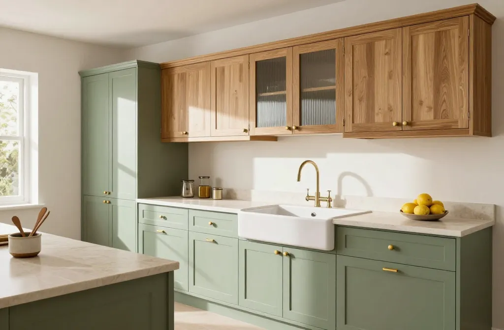 10 Green and Wood Kitchen Cabinets That Feel Timeless
