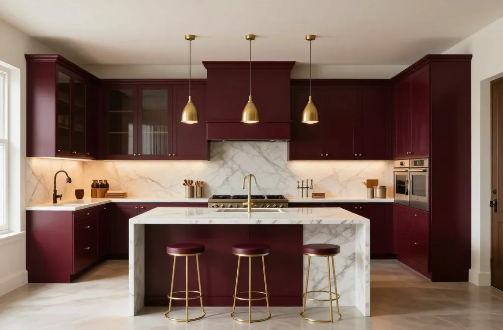 10 Maroon Kitchen Cabinets That Turn Kitchens Into Showstoppers