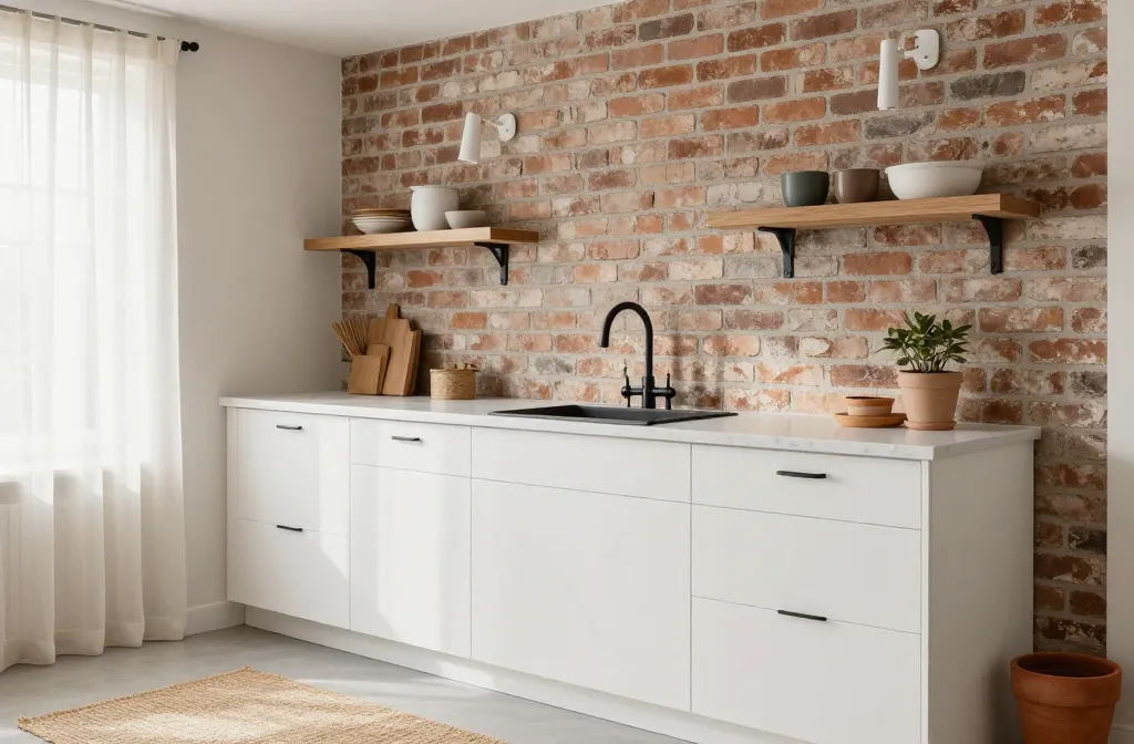 10 Brick Backsplash Kitchen White Cabinets Design Ideas