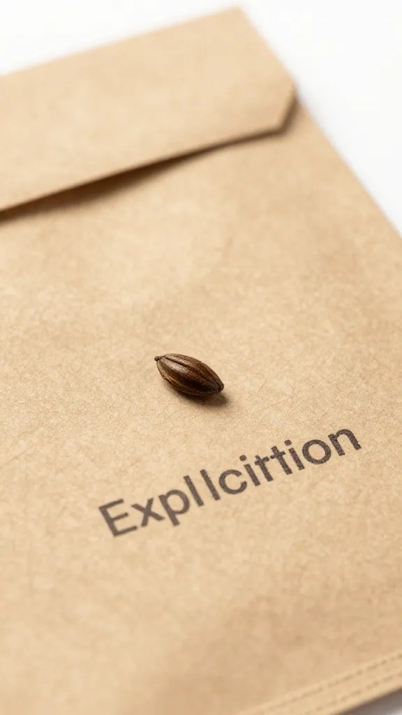 single seed packet expiration date macro on kraft paper