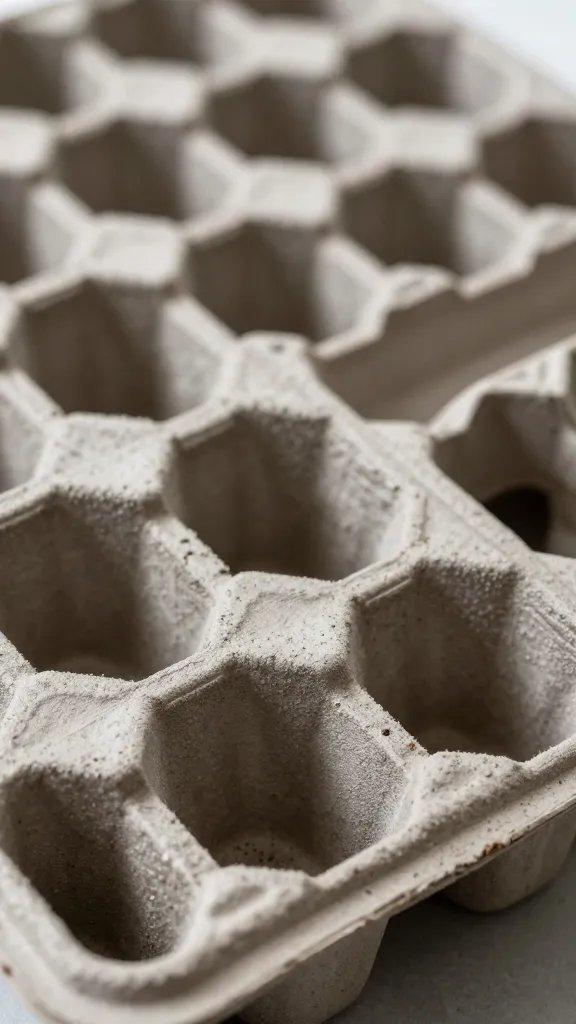 closeup recycled produce clamshell used as seed tray