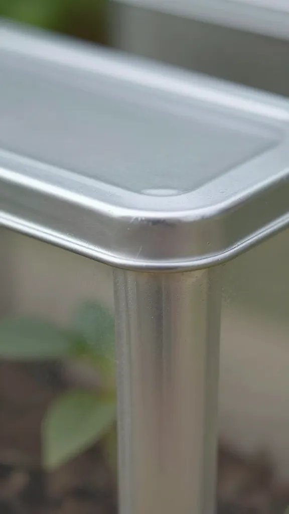 closeup dollar-store aluminum tin with clear lid mini greenhouse