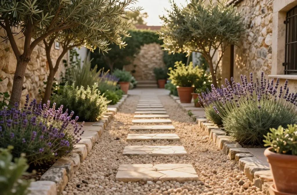 Stunning 15 Mediterranean Garden Path Ideas Using Gravel & Stone